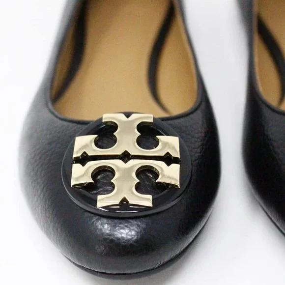 TORY BURCH #MCA020 Black Claire Ballet Flat Tumbled Leather (US 6.5 EU 36.5)
